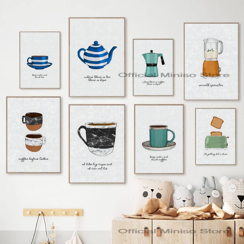 Wallpaper Coffee And Tea - 커피 차 주방용품 포스터 찻주전자 커피잔