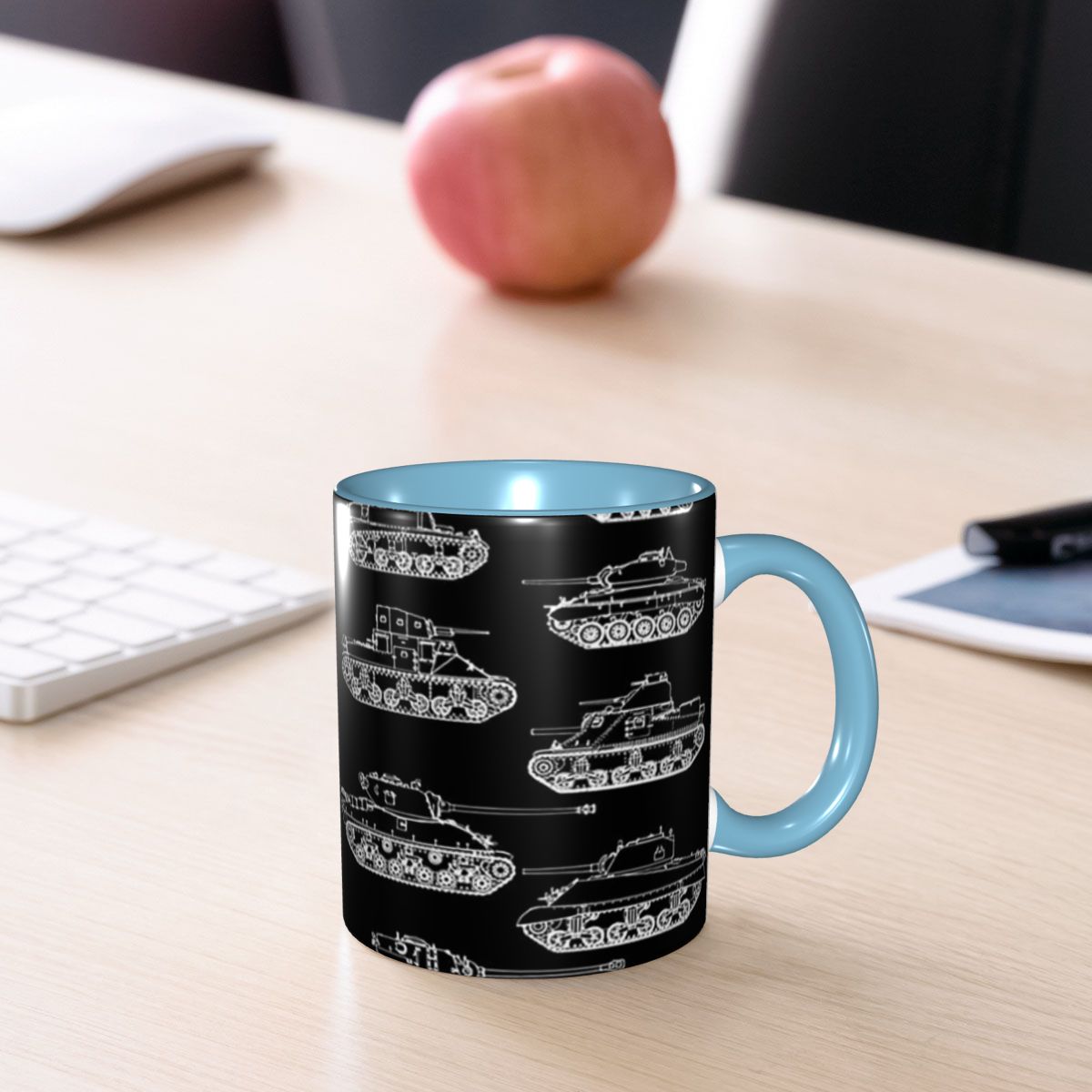 Coffee Tea World - 제2차 세계대전 미군 탱크 머그컵 재미있는
