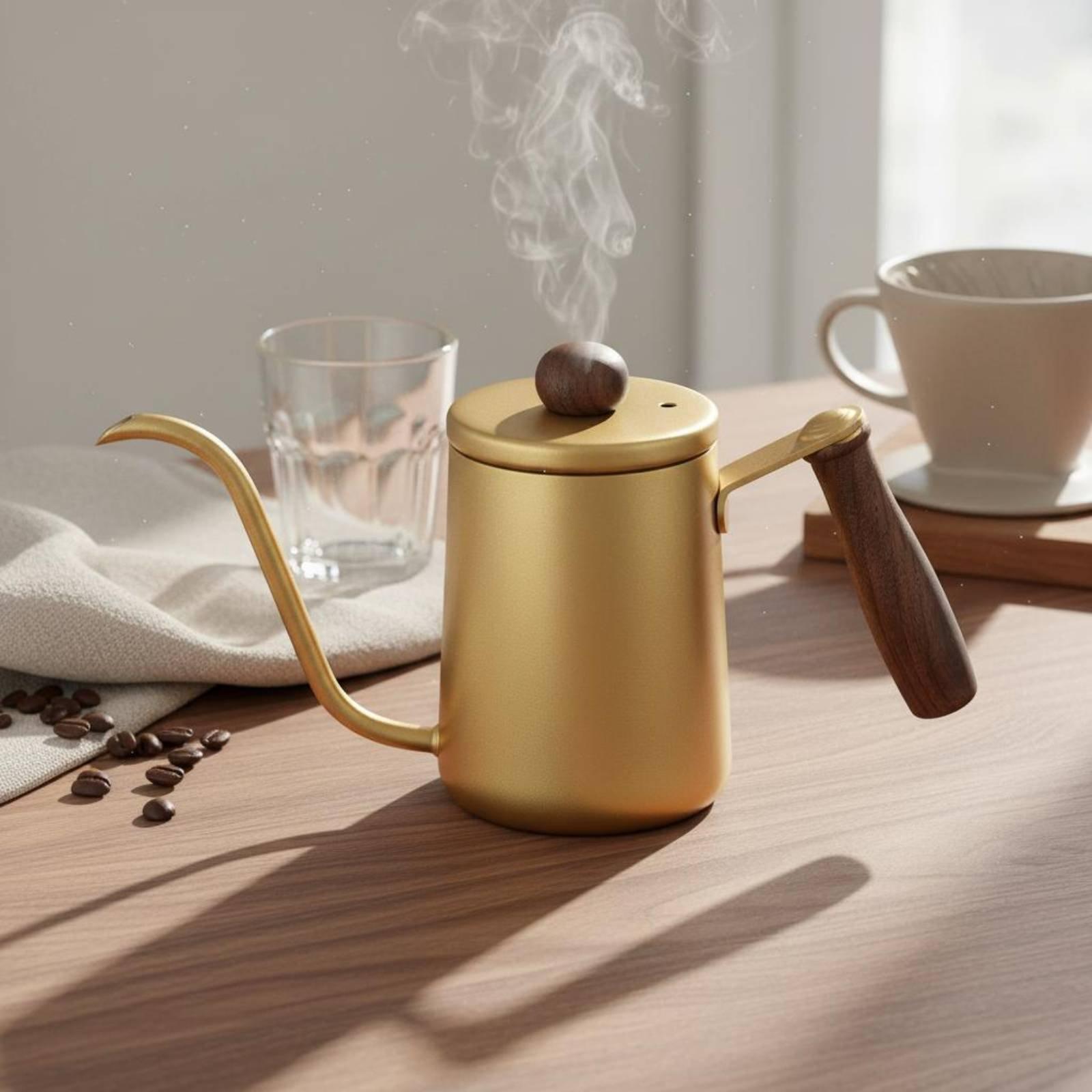 Tea And Coffee Kettle - 일본식 커피 주전자 나무 손잡이 내열