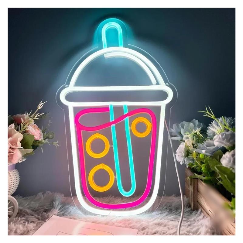 Wallpaper Coffee And Tea - 보바티 네온사인, 밀크티 조명, 패스트푸드 음료