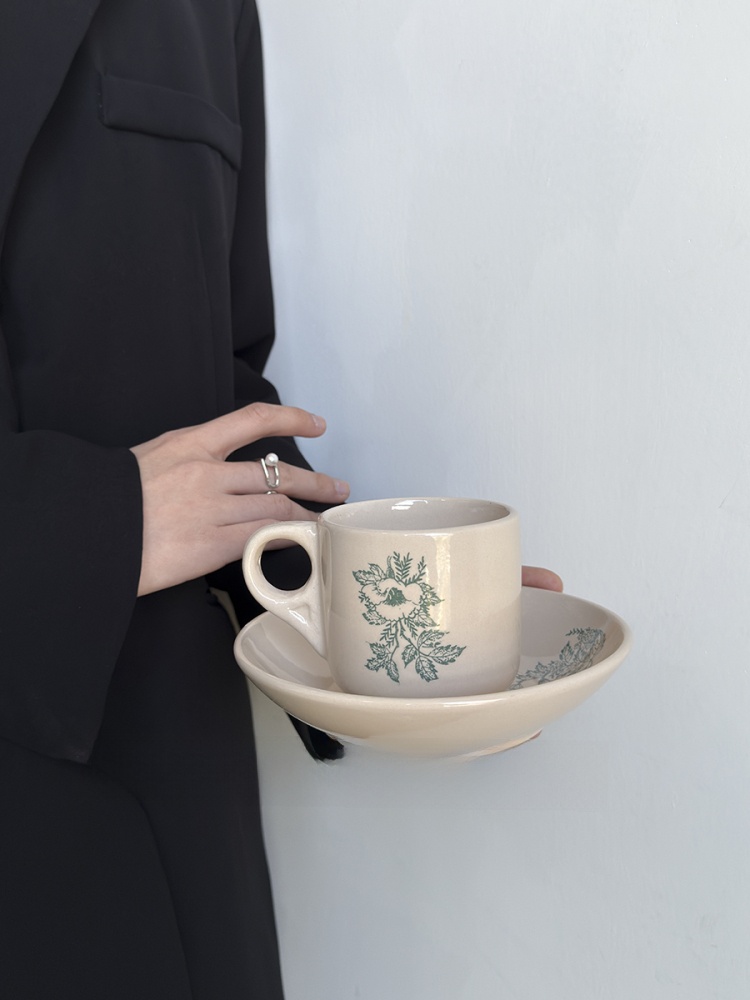 한정판 빈티지 봄 녹색 잎사귀 세라믹 커피잔 애프터눈  - Coffee Leaves Tea 리뷰 및 가격