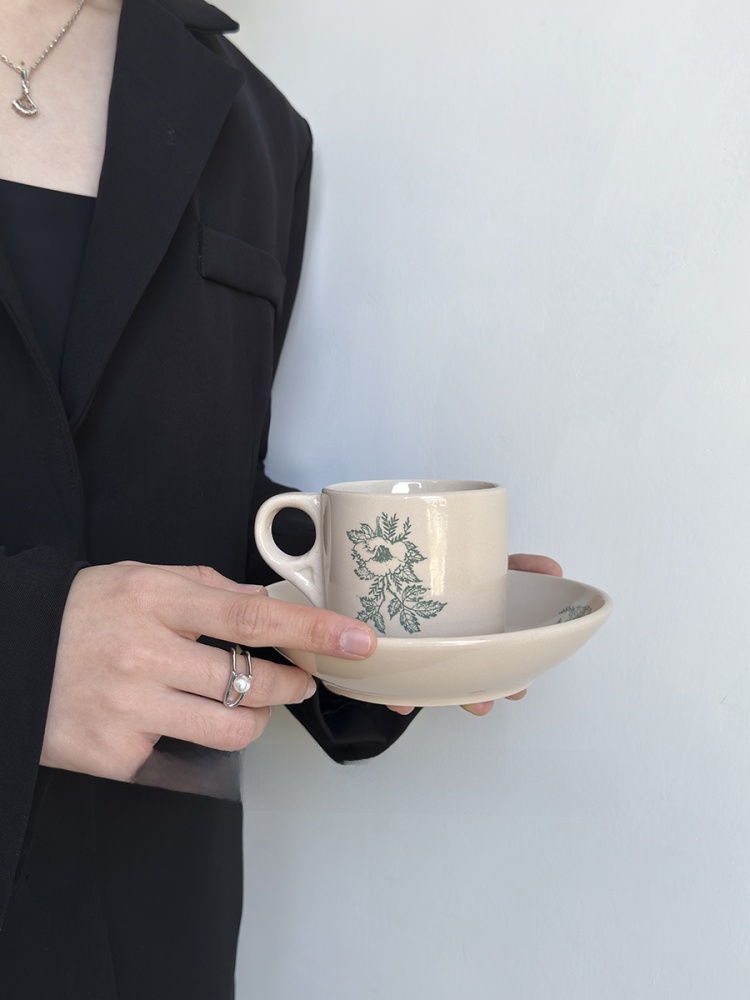 한정판 빈티지 봄 녹색 잎사귀 세라믹 커피잔 애프터눈  - Coffee Leaves Tea 리뷰 및 가격