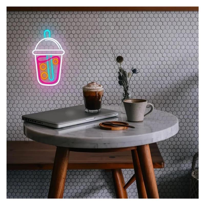 보바티 네온사인, 밀크티 조명, 패스트푸드 음료 커피숍 - Wallpaper Coffee And Tea 리뷰 및 가격